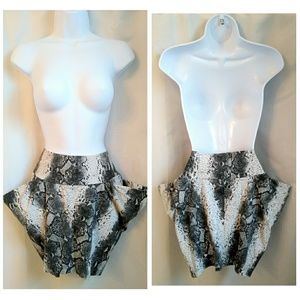 bebe snakeskin reptile print mini skirt